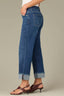 Blue Denim Contour Shape Technology High Rise Fray Hem Boyfriend Jean