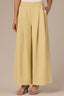 Dried Moss Ultra Skyrise Banded Elastic Pull On Waist Double Pleat Patch Pocket Wide Leg Glider Pant