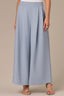 Light Blue Ultra Skyrise Banded Elastic Pull On Waist Double Pleat Patch Pocket Wide Leg Glider Pant 