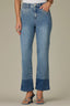 Mid Blue Denim Contour Shape Technology Skyrise Overlap V-Yoke Clean Finish Hem Bennett Petite Barely Boot Jean