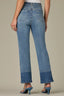 Mid Blue Denim Contour Shape Technology Skyrise Overlap V-Yoke Clean Finish Hem Bennett Petite Barely Boot Jean