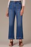 Blue Artisanal Denim Contour Shape Technology High Rise Clean Finish Release Side Slit Hem Bennett Barely Boot Jean