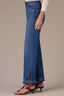 Blue Artisanal Denim Contour Shape Technology High Rise Clean Finish Release Side Slit Hem Bennett Barely Boot Petite Jean