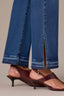 Blue Artisanal Denim Contour Shape Technology High Rise Clean Finish Release Side Slit Hem Bennett Barely Boot Petite Jean