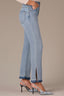 Light Blue Vintage Denim Contour Shape Technology High Rise Clean Finish Release Side Slit Hem Bennett Barely Boot Jean
