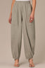 Deep Seagrass Ultra Skyrise Cinched Elastic Pull On Waist Pleated Cinched Hem Seaming Detail Billowed Jogger Pant