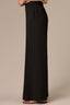 Black Skyrise Banded Elastic Pull-On Waist Pintuck Palazzo Petite Knit Glider Pant