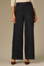 Dark Indigo Skyrise Angled Dart Seam Faux Fly Patch Pocket Front Panel Wide Leg Glider Knit Pant
