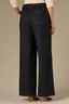 Dark Indigo Skyrise Angled Dart Seam Faux Fly Patch Pocket Front Panel Wide Leg Glider Knit Pant