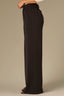 Vintage Black Skyrise Angled Dart Seam Faux Fly Patch Pocket Front Panel Wide Leg Glider Knit Pant