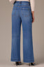 Mid Blue Artisanal Denim Contour Shape Technology Skyrise Double Side Seam Reverse Panel Gracie Wide Leg Jean