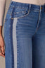 Mid Blue Artisanal Denim Contour Shape Technology Skyrise Double Side Seam Reverse Panel Gracie Wide Leg Jean