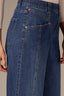 Blue Denim Contour Shape Technology High Rise V-Pocket V-Yoke Front Panel Barely Barrel Jean