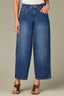 Blue Denim Contour Shape Technology High Rise V-Yoke V-Shaped Pockets Front Panels Barely Barrel Jean