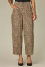 Brown Black Leopard Contour Shape Technology High Rise V-Shaped Front Pockets Front Panels Leopard Print Barely Barrel Jean