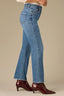 Mid Blue Artisanal Denim Contour Shape Technology Skyrise V-Yoke Stud Lined Pockets Bennett Barely Boot Petite Jean