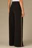 Black Luxe Leisure Skyrise Pull-On Elastic Waist Pintuck Stripe Trim Palazzo Glider Pant
