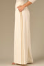 Ecru Luxe Leisure Skyrise Pull-On Elastic Waist Pintuck Stripe Trim Palazzo Glider Pant

