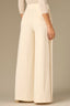 Ecru Luxe Leisure Skyrise Pull-On Elastic Waist Pintuck Stripe Trim Palazzo Glider Pant
