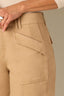 Warm Sand Contour Shape Technology Skyrise Dart Seam Buttoned Hem Tapered Utility Petite Woven Pant