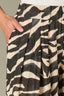 skyrise triple pleat petite palazzo glider pants with zebra print
