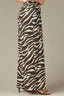 Charcoal Ecru Luxe Leisure Skyrise Elastic Glider Pull-On Waist Triple Pleat Zebra Print Palazzo Pant