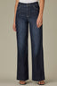Dark Indigo Artisanal Denim Contour Shape Technology Skyrise Double Side Seam Stitch Detail REPREVE Gracie Wide Leg Jean