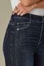 Dark Indigo Artisanal Denim Contour Shape Technology Skyrise Double Side Seam Stitch Detail REPREVE Gracie Petite Wide Leg Jean