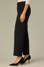 Black Contour Shape Technology Skyrise Angled Dart Seams Extended Tab Hook Zip Fly Trouser Front Faux Back Side Panels Double Waistband Teagan Ankle Straight Leg Trouser