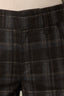Midnight Steel Multi Contour Shape Technology Skyrise Angled Dart Seams Extended Tab Hook Zip Fly Trouser Front Faux Back Side Panels Double Waistband Plaid Print Teagan Ankle Straight Leg Trouser