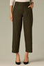 Golden Olive Contour Shape Technology Skyrise Angled Dart Seams Extended Tab Hook Zip Fly Trouser Front Faux Back Side Panels Double Waistband Teagan Ankle Straight Leg Trouser
