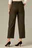 Golden Olive Contour Shape Technology Skyrise Angled Dart Seams Extended Tab Hook Zip Fly Trouser Front Faux Back Side Panels Double Waistband Teagan Ankle Straight Leg Trouser