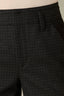 Charcoal Black Contour Shape Technology Skyrise Angled Dart Seams Extended Tab Hook Zip Fly Trouser Front Faux Back Side Panels Double Waistband Teagan Ankle Straight Leg Trouser