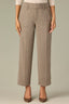Walnut Birch Contour Shape Technology Skyrise Angled Dart Seams Extended Tab Hook Zip Fly Trouser Front Faux Back Side Panels Double Waistband Teagan Ankle Straight Leg Trouser