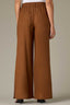 Pecan Skyrise V-Yoke Patch Pocket Self Tie Side Panel Slit Hem Petite Wide Leg Pant