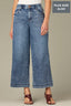 Mid Blue Artisanal Denim Contour Shape Technology Skyrise Double Side Seam Stitch Detail Plus Size Gracie Wide Leg Jean