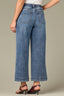 Mid Blue Artisanal Denim Contour Shape Technology Skyrise Double Side Seam Stitch Detail Gracie Wide Leg Jean