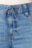 Blue Vintage Denim Contour Shape Technology High Rise Drawstring Cuffed Hem Boyfriend Jean