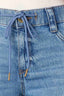 Blue Vintage Denim Contour Shape Technology High Rise Drawstring Cuffed Hem Petite Boyfriend Jean