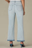 Powder Blue Artisanal Denim Contour Shape Technology High Rise Clean Finish Release Slit Embroidered Hem Barely Boot Jean
