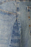 Mid Blue Vintage Denim Contour Shape Technology High Rise V-Shaped Front Pockets Angled Side Panels Barrel Leg Jean