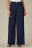 Navy Contour Shape Technology Skyrise V-Yoke Spade Pocket Center Seam Petite Wide Leg Pant