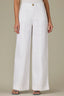 White Contour Shape Technology Skyrise V-Yoke Spade Pocket Center Seam Wide Leg Pant