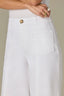 White Contour Shape Technology Skyrise V-Yoke Spade Pocket Center Seam Wide Leg Pant
