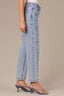 Light Blue Artisanal Denim High Rise Contour Shape Technology Spliced Front Faux Lip Seam Ankle Length Hem Straight Leg Jean