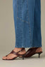 Mid Blue Denim Contour Shape Technology Skyrise V-Yoke Angled Dart Seams Inverted Patch Pockets Seaming Fading Relaxed Barrel Jean