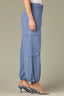Stormy Blue Contour Shape Technology Skyrise Dart Seams Flap Patch Pockets Faux Flap Pocket Sides Cinched Hem Balloon Jogger