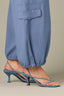 Stormy Blue Contour Shape Technology Skyrise Dart Seams Flap Patch Pockets Faux Flap Pocket Sides Cinched Hem Balloon Jogger