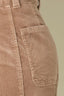 Vintage Oyster Mushroom Corduroy Contour Shape Technology Skyrise Double Hook Button Zip Closure Curved Front Pockets Dart Seams Angled Side Seams Relaxed Barrel Leg Trouser