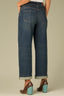 Indigo Denim Contour Shape Technology High Rise Sweetheart Yoke Cuffed Hem Slouchy Straight Leg Jean